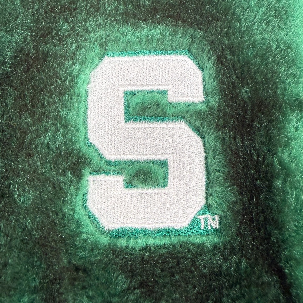 Michigan State Spartans Mittens Green Fuzzy Plush Fleece Lined NCAA Fan Gear - Picture 5 of 11